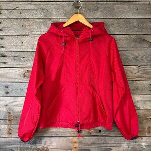 Polo Jeans Co. Ralph Lauren Red Windbreaker Jacket with Hood & Pockets - Size S